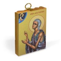 Икона преподобной Марии Египетской на деревянной основе, на холсте с золочением