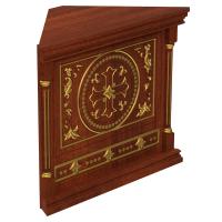 Свечная лавка "Судиславская". Секция №5, угловая, цвет "ноче экко", "кипарис" с золотом (поталь)