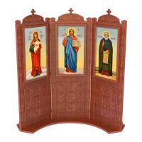 Киот напольный "Суздальский", цвет "кипарис", три модуля