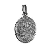 Образок мельхиоровый с ликом Божией Матери "Семистрельная", серебрение