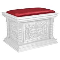 Лавка-сундук храмовая "Костромская" белая, высота 51 см