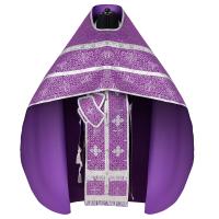 Иерейское облачение, парча "Афон", фиолетовое с серебром