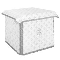 Облачение на престол с пеленой, шелк "Святительский", белое с серебром