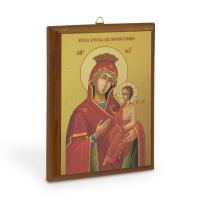 Икона Божией Матери "Скоропослушница" на деревянной основе, цвет "кипарис", на холсте с золочением
