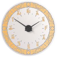 Часы настенные "Суздальские" белые с золотом (поталь), с буквенной цифирью, круглые, диаметр 98 см