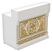 Свечная лавка &quot;Судиславская&quot;. Секция №17, рабочая зона продавца, белая с золотом (патина)