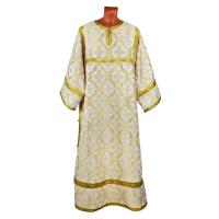 Стихарь алтарника, шелк "Николаевский", белый с золотом