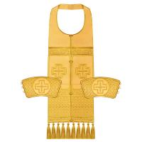 Требный набор / комплект желтый, креп-сатин, вышивка под золото, с подкладом