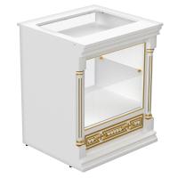 Свечная лавка "Судиславская". Секция №1, со стеклом, белая с золотом (патина)