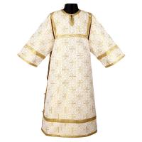 Стихарь алтарника, парча &quot;Афон&quot;, белый с золотом