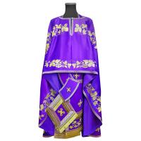Греческое иерейское облачение вышитое фиолетовое, шелк