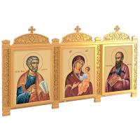 Киот настенный &quot;Суздальский&quot;, цвет &quot;золото&quot;, три модуля