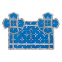 Покровцы и воздух, шелк &quot;Святительский&quot;, голубые с серебром