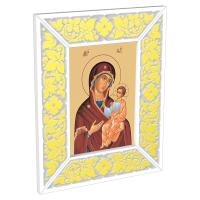 Рамка-киот &quot;Суздальский&quot; настенный белый с золотом (поталь), ширина 12 см
