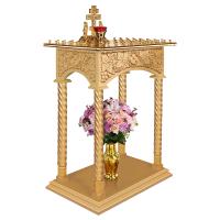 Панихидный стол на 70-100 свечей &quot;Суздальский&quot;, цвет &quot;золото&quot;, колонны, высота 100 см