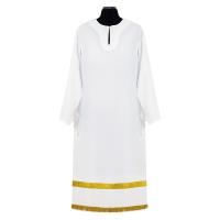 Подризник белый с золотым галуном и бахромой, шелк