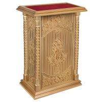 Подставка церковная "Суздальская", цвет "золото", тумба, красная ткань, 70х46х100 см