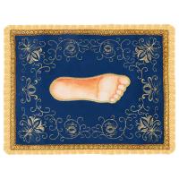 Плащаница "Стопа Пресвятой Богородицы", бархат, вышивка, 40х30 см