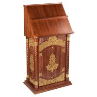 Аналой клиросный "Суздальский", цвет "кипарис" с золотом (поталь), тумба, 85х46х155 см