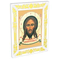 Рамка-киот "Суздальский" настенный белый с золотом (поталь), ширина 7 см