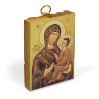 Икона Божией Матери "Тихвинская" на деревянной основе, на холсте с золочением