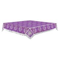 Пелена на престол с вышитыми херувимами, шелк "Горненский", фиолетовая с серебром