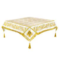 Пелена на престол комбинированная, белая с золотом, вышивка