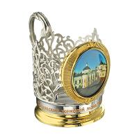 Подстаканник серебряный с принтом