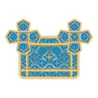 Покровцы и воздух, шелк &quot;Николаевский&quot;, голубые с золотом