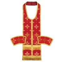 Требный набор / комплект, шелк "Святительский", с подкладом, красный с золотом