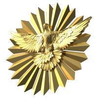 Надвратный голубь, цвет "золото", 30х30х3 см