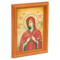 Икона Божией Матери "Умягчение злых сердец" в деревянной рамке, 12х1,5х17 см
