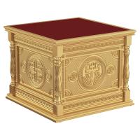 Облачение на престол &quot;Костромское&quot;, цвет &quot;золото&quot;, красная ткань, высота 105 см