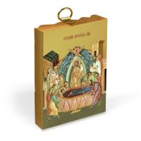 Икона Успения Пресвятой Богородицы на деревянной основе, на холсте с золочением