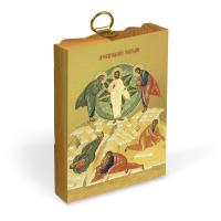 Икона Преображения Господня на деревянной основе, на холсте с золочением