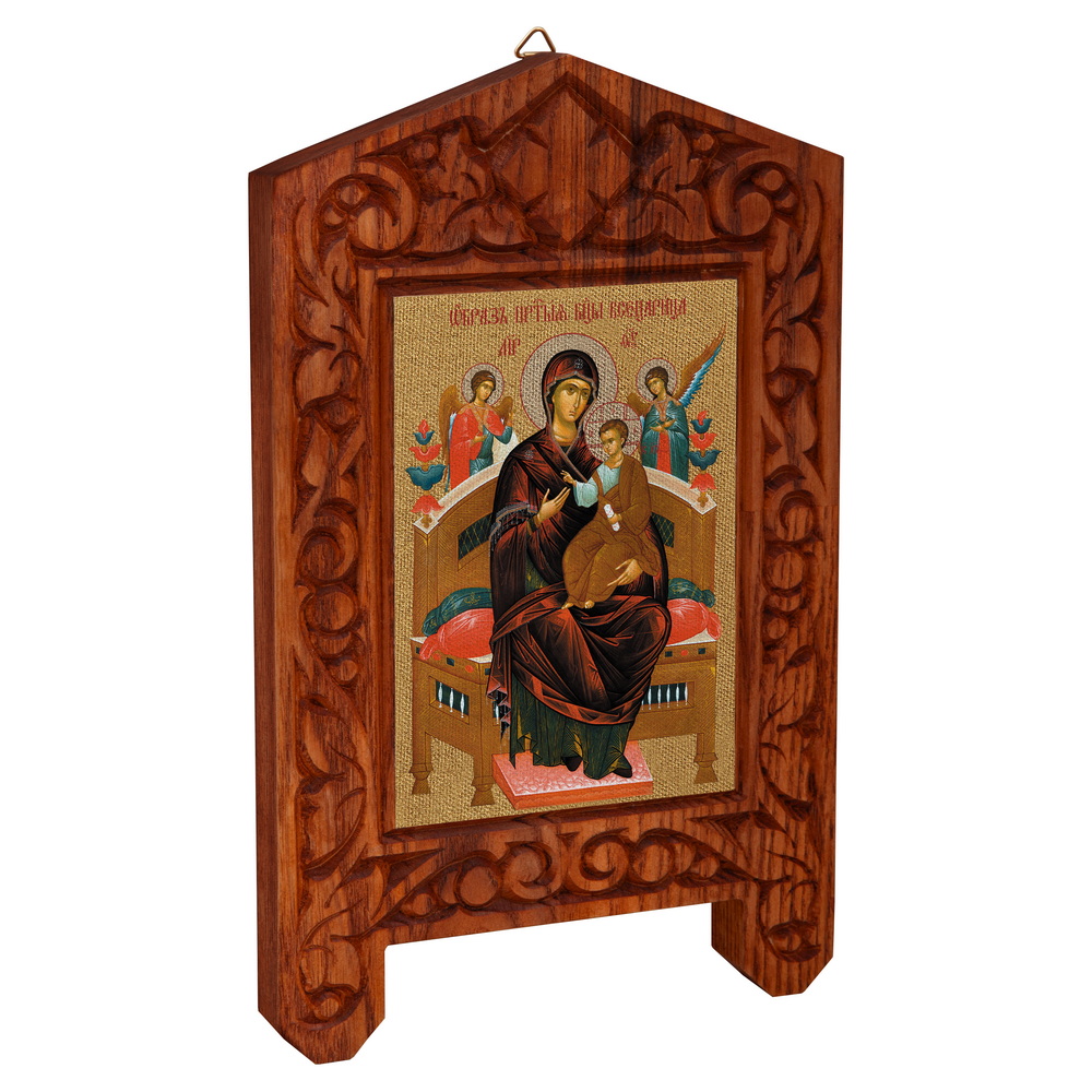 Икона Божией Матери "Всецарица" на резной доске "Суздальская", холст с золочением