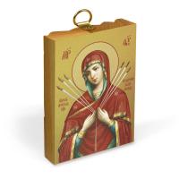 Икона Божией Матери "Умягчение злых сердец" на деревянной основе, на холсте с золочением