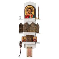 Полка для икон &quot;Суздальская&quot; угловая, цвет белый, 3 яруса