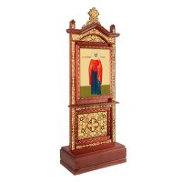 Киот напольный &quot;Суздальский&quot;, цвет &quot;кипарис&quot; с золотом (поталь)