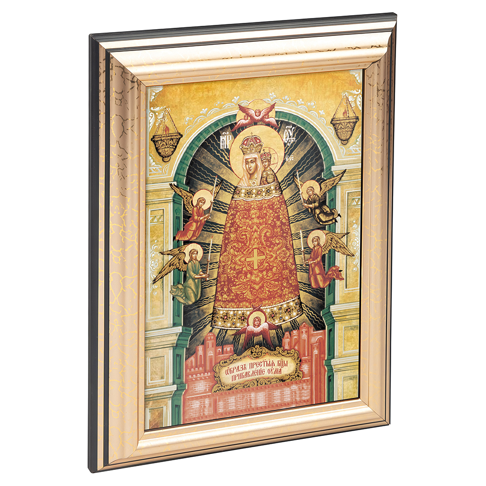 Икона Божией Матери "Прибавление ума" в пластиковой рамке, 13х1,5х18 см