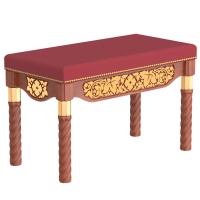 Лавка храмовая "Суздальская", цвет "кипарис с золотом" (поталь), 80х40х50 см