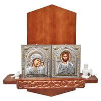 Полка для икон "Суздальская" прямая, цвет "кипарис", 1 ярус