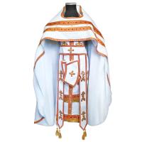 Иерейское старообрядческое облачение белое, смесовая льняная ткань