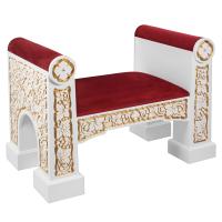 Седалище &quot;Владимирское&quot; белое с золотом (патина), 103,8х63,6х70,1 см