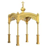 Сень над престолом "Романовская", цвет "золото", 245х245х440 см