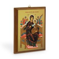 Икона Божией Матери "Всецарица" на деревянной основе, холст с золочением