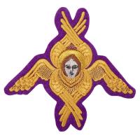 Херувим пришивной фиолетовый с золотом, 12,5х11 см