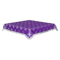 Пелена на престол с вышитыми херувимами, шелк "Святительский", фиолетовая с серебром