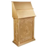 Аналой клиросный "Суздальский", цвет "золото", тумба, 85х46х155 см