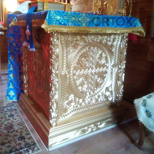 Облачение на престол "Вологодское", цвет "золото", высота 105 см